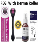 Pack of 2 FEG Hair Growth Spray Plus Derma Roller, Suitable For Both Men and Women.