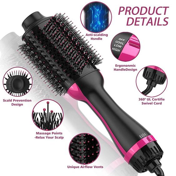 3 in 1 hot hair brush